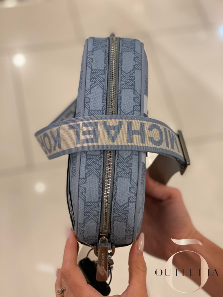 Jet Set Travel Medium Logo Stripe Crossbody Bag - Pale Blue Handbags