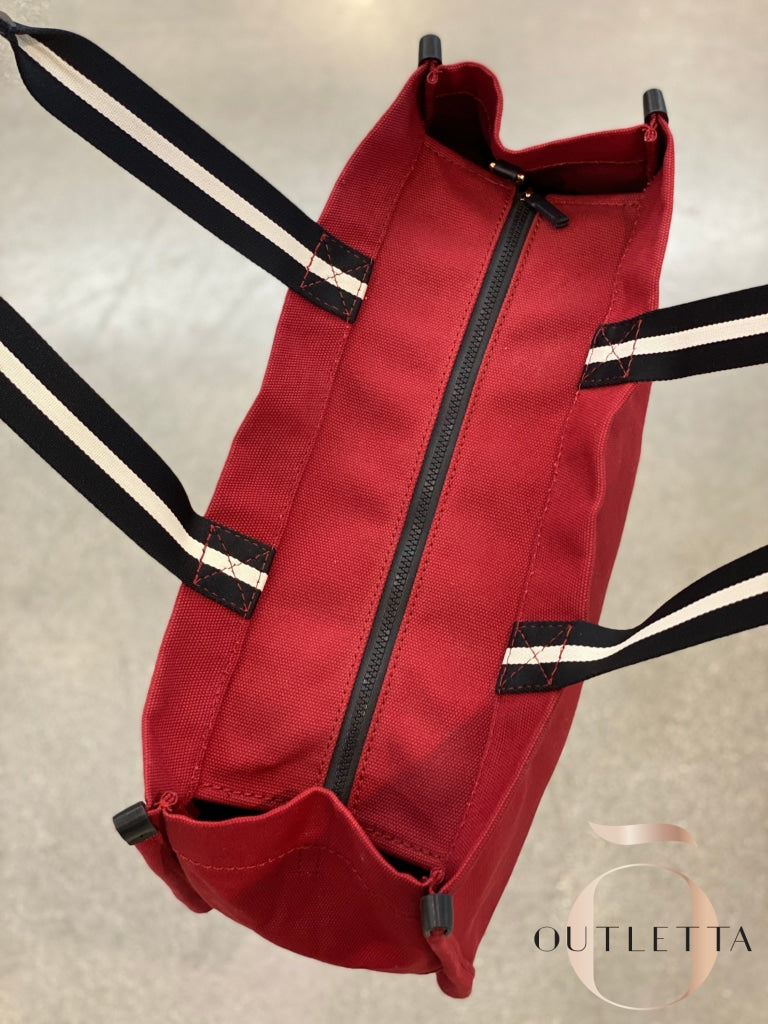 Large Disk Canvas Shopper - Savvy Red Handbags