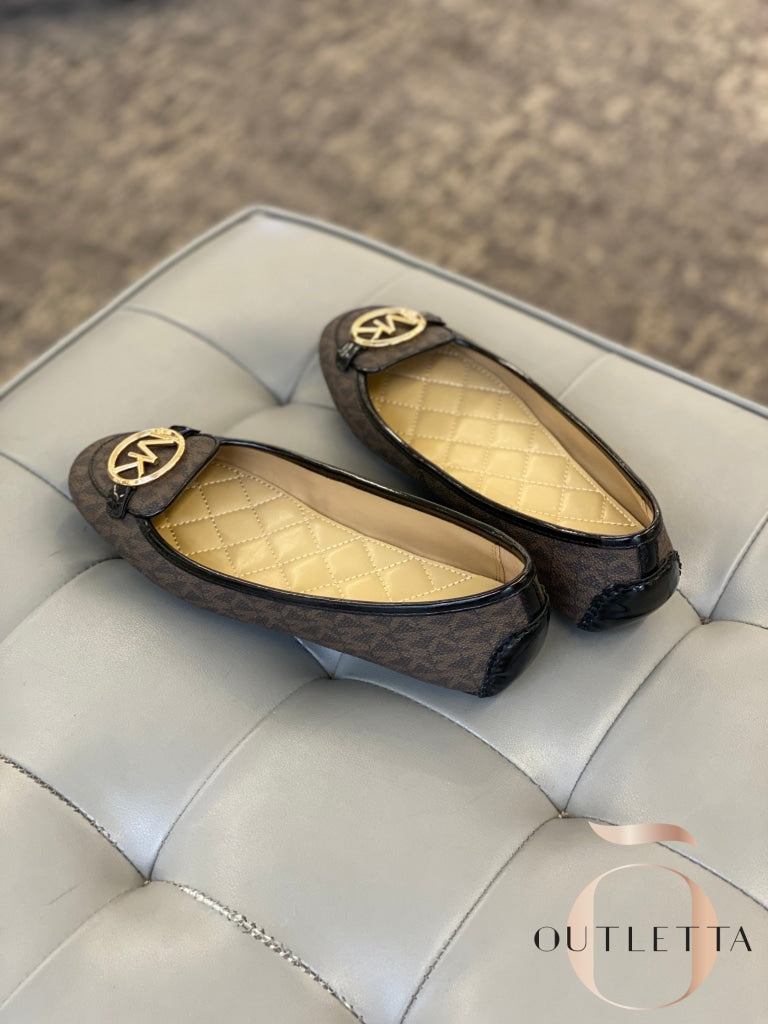 Lillie Moccasin Flats - Brown Logo Shoes