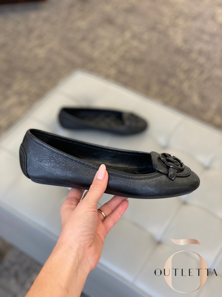 Lillie Moccasin Flats - Shiny Black Shoes