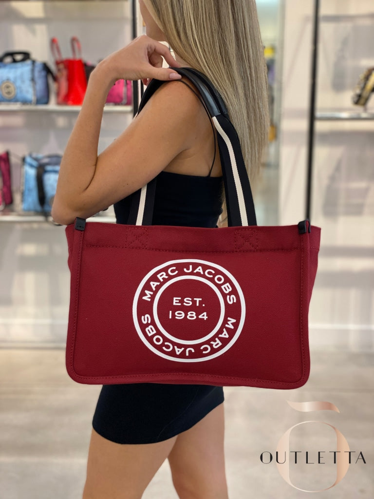 Medium Disk Canvas Shopper- Savvy Red Handbags