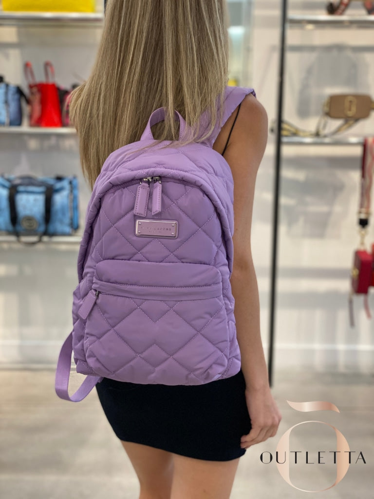 Quilted Nylon Backpack - Regal Orchid Handbags