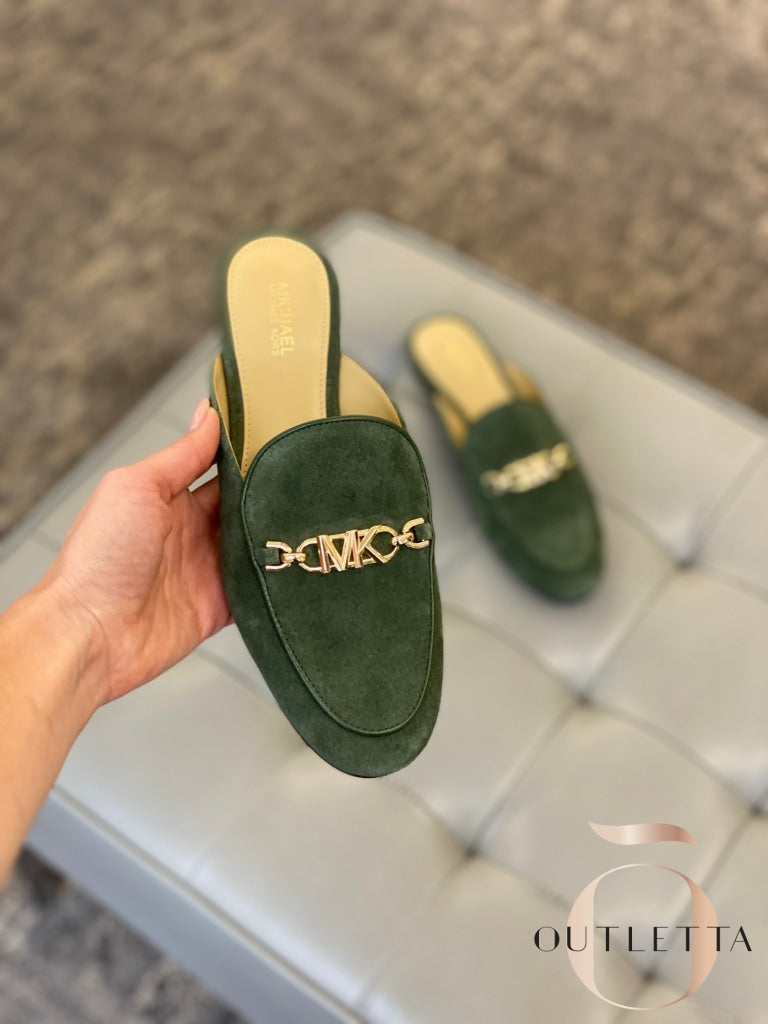 Tiffanie Slip-On Loafer Mule Flats - Amazon Green 5 Shoes