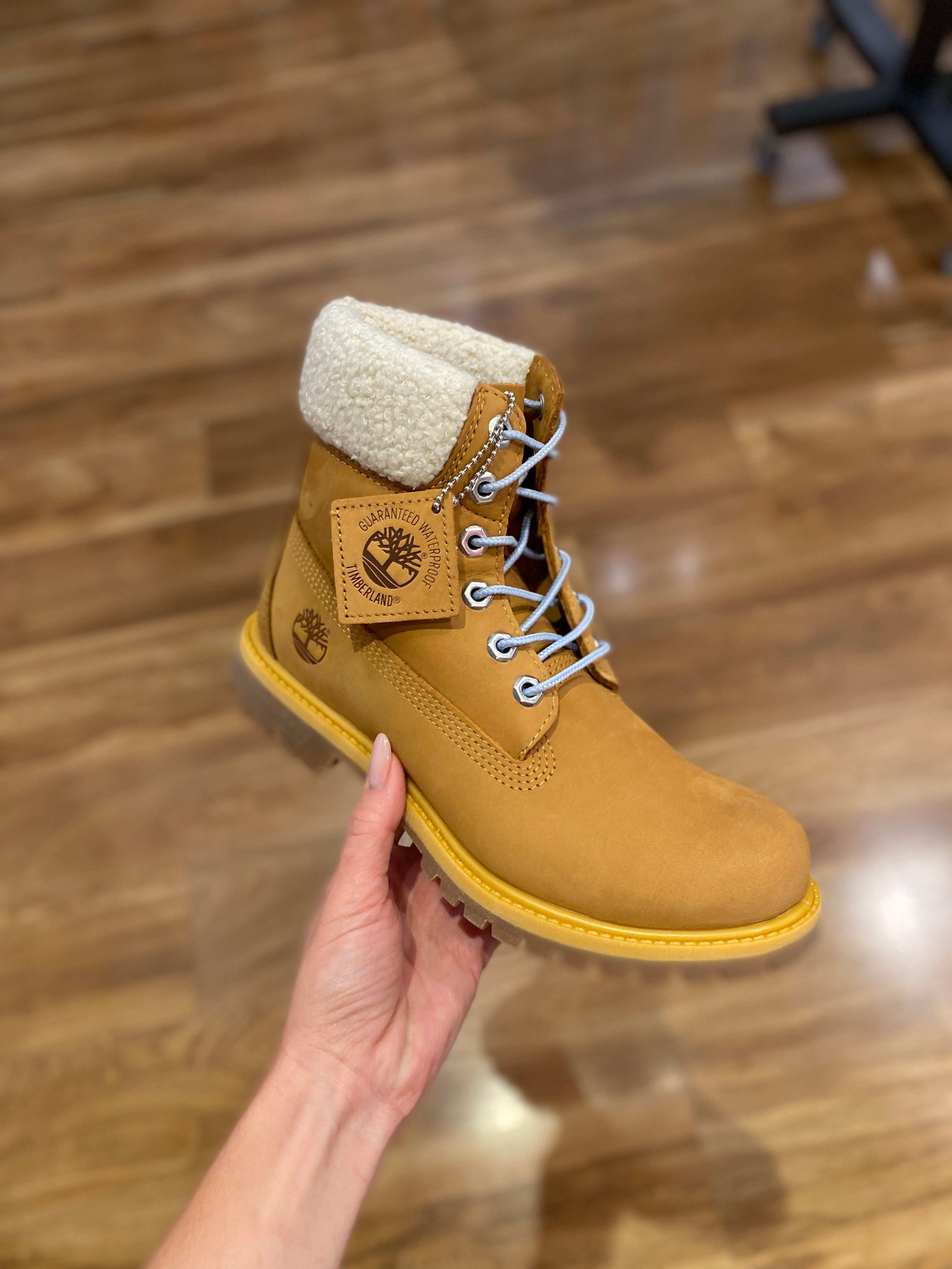 Women s Timberland Premium 6 Inch Waterproof Boot Wheat Nubuck Blue