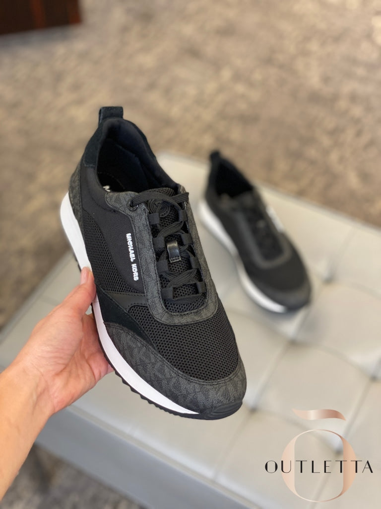Allie Stride Mesh And Logo Trainer - Black Shoes