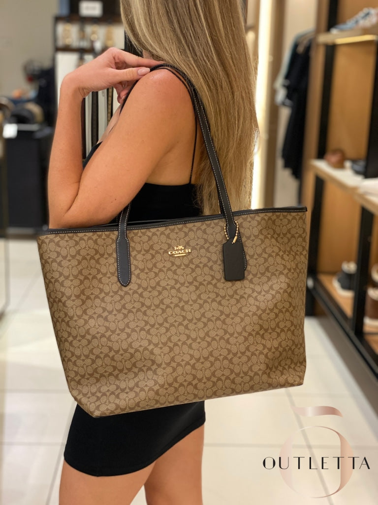 City tote in signature Clearance