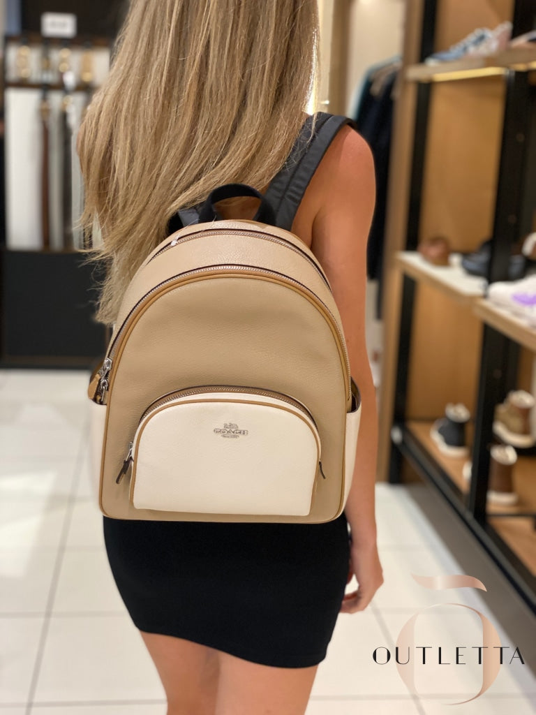 Court Backpack In Colorblock - Silver/Sandy Beige Multi Backpacks