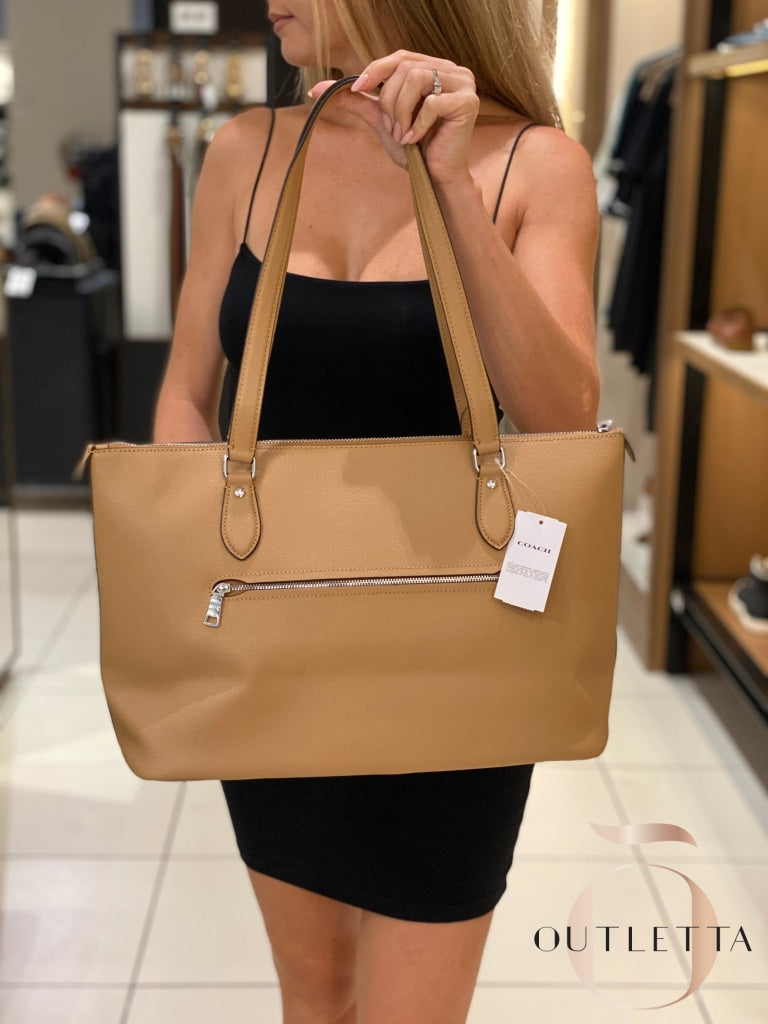 Gallery Tote - Silver/Latte Handbags