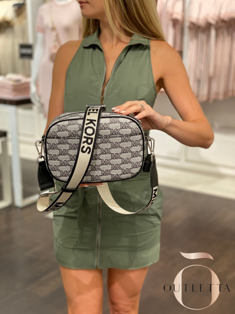 Jet Set Travel Medium Logo Stripe Crossbody Bag Black leskinc
