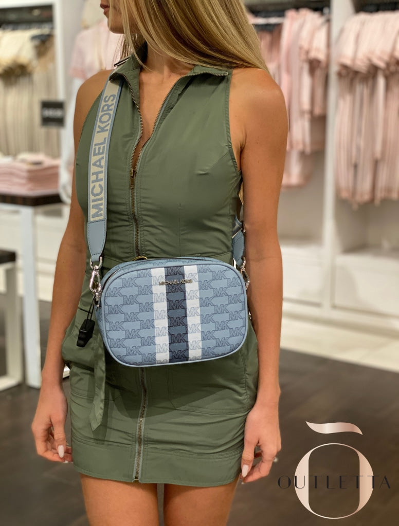 Jet set medium logo stripe crossbody bag Clearance