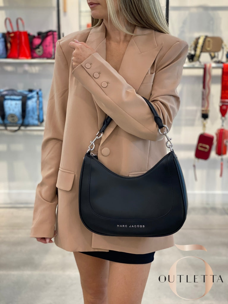 Leather Hobo Bag - Black Handbags