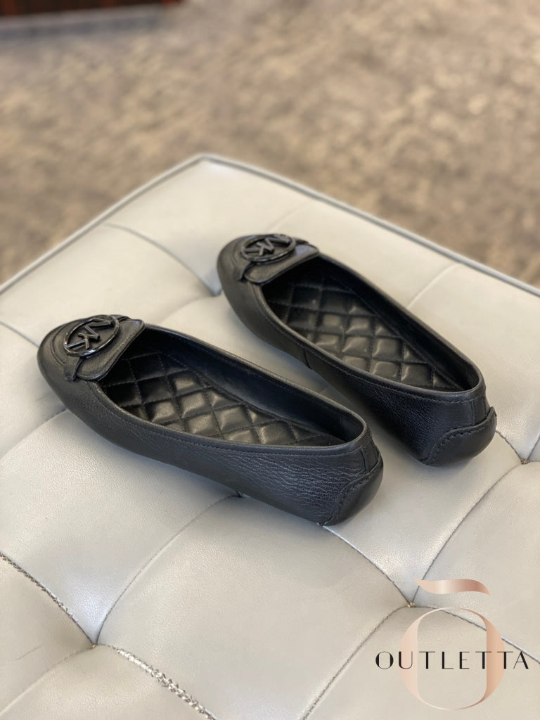 Lillie Moccasin Flats - Shiny Black Shoes