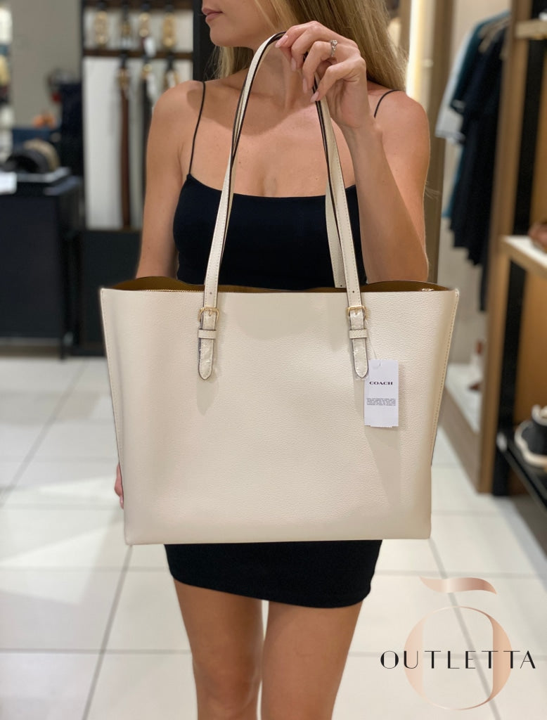 Mollie Tote - Gold/Chalk Light Saddle Handbags