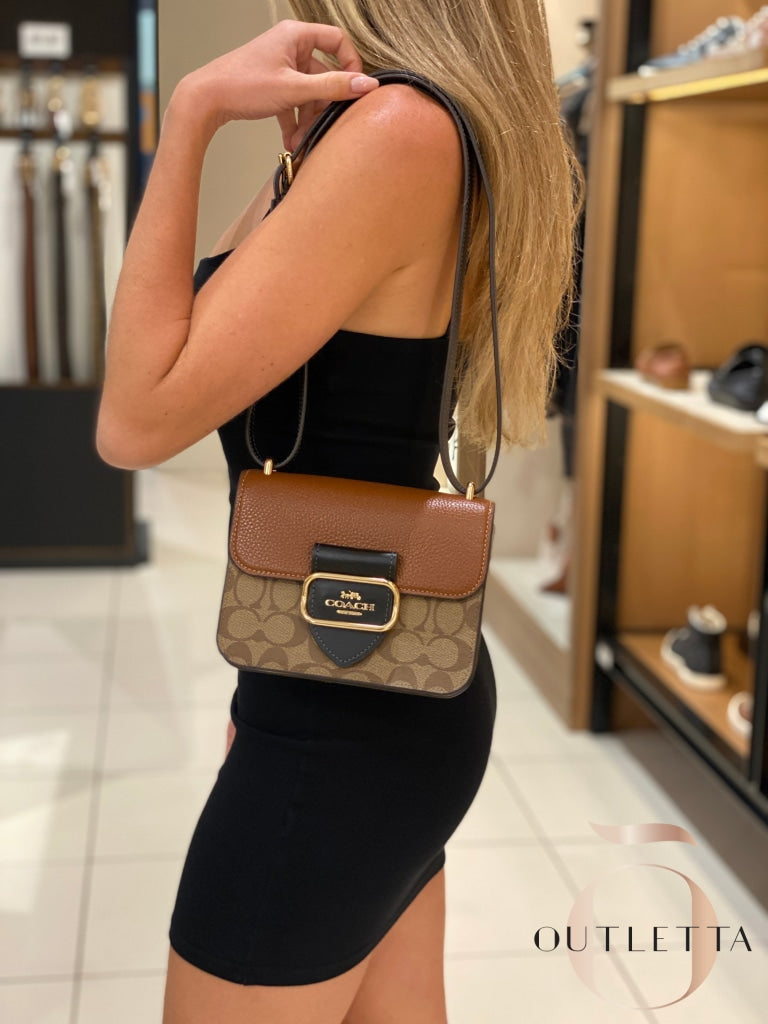 Morgan Square Crossbody - Gold/Khaki Multi Handbags