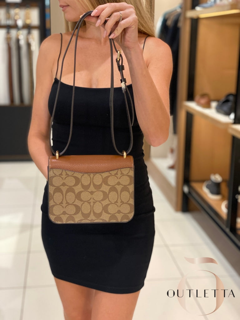 Morgan Square Crossbody - Gold/Khaki Multi Handbags