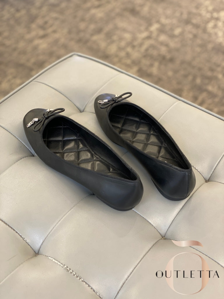 Nori Leather Ballet Flat - Black Shoes