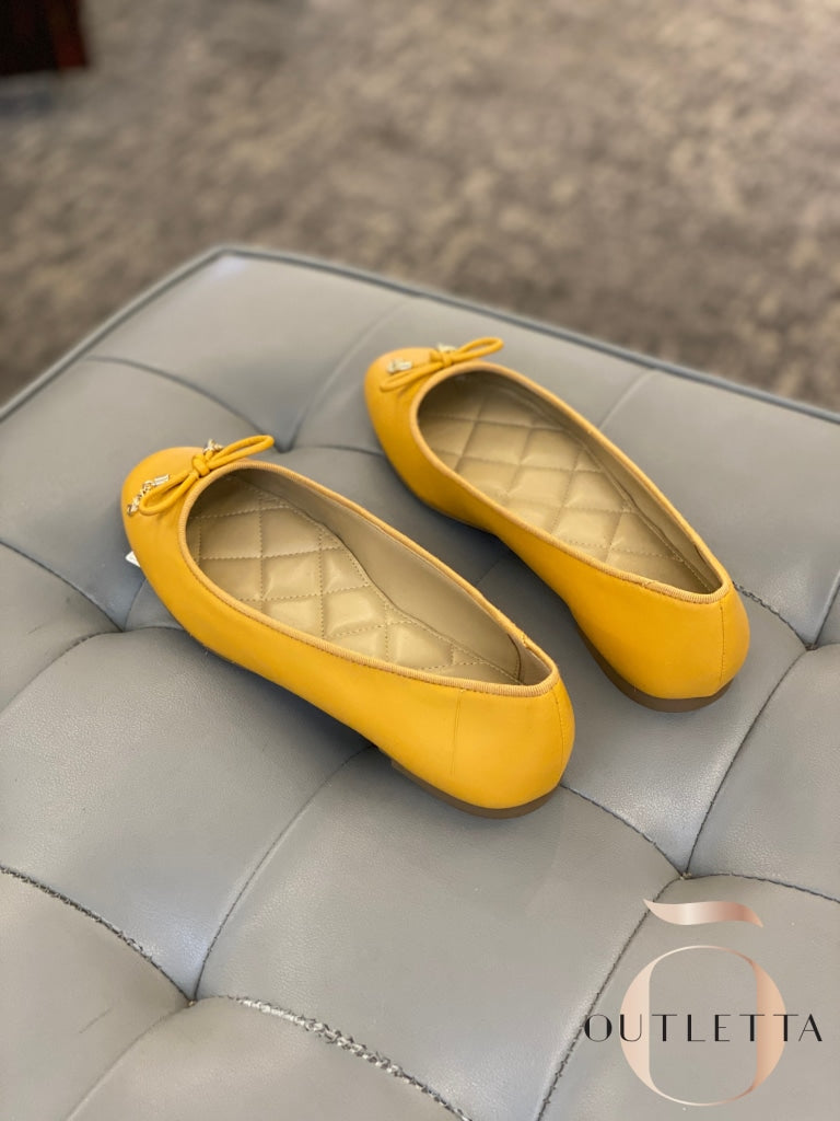 Nori Leather Ballet Flat - Golden Rod Shoes