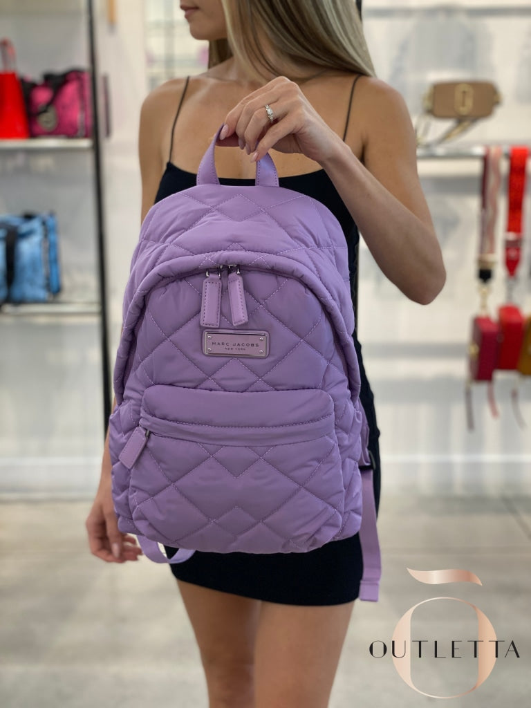 Quilted Nylon Backpack - Regal Orchid Handbags