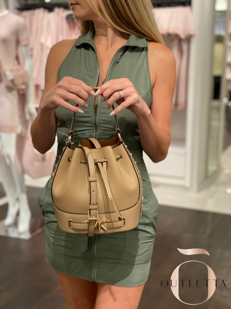 Reed Medium Bucket Bag - Camel Handbags
