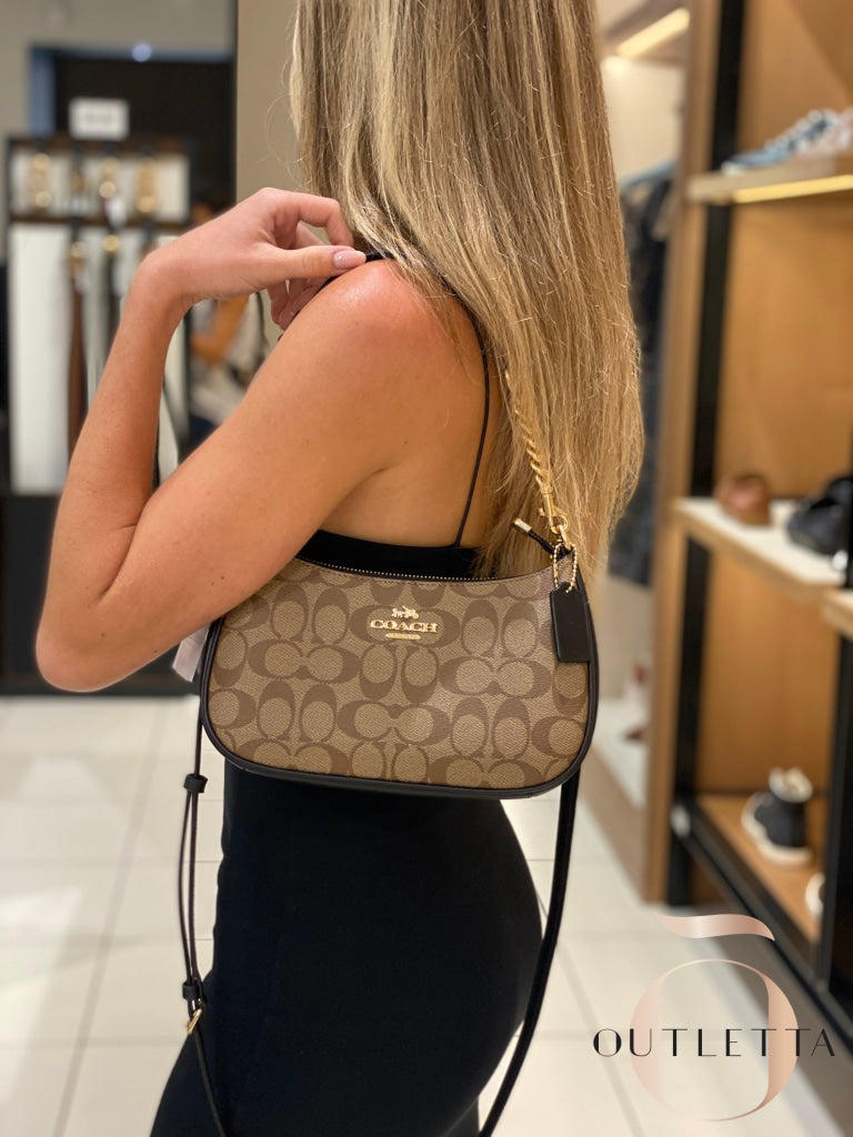 Teri Shoulder Bag - Gold/Khaki/Black Handbags