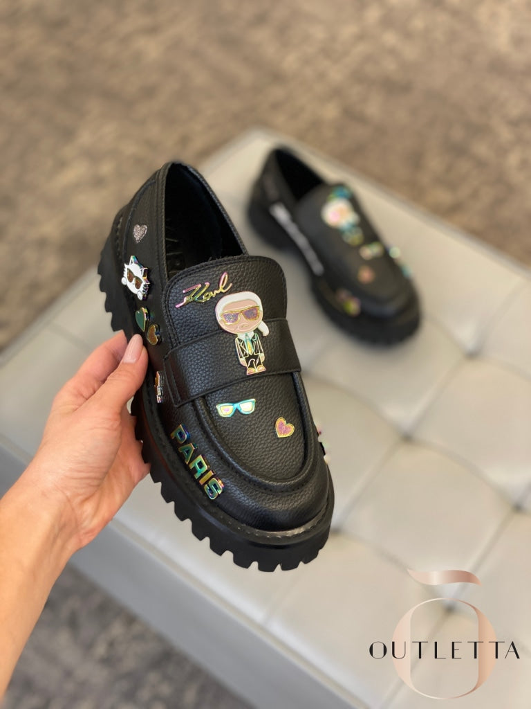 Womens Gaston Embellished Slip-On Loafer Flats - Black 5 Shoes