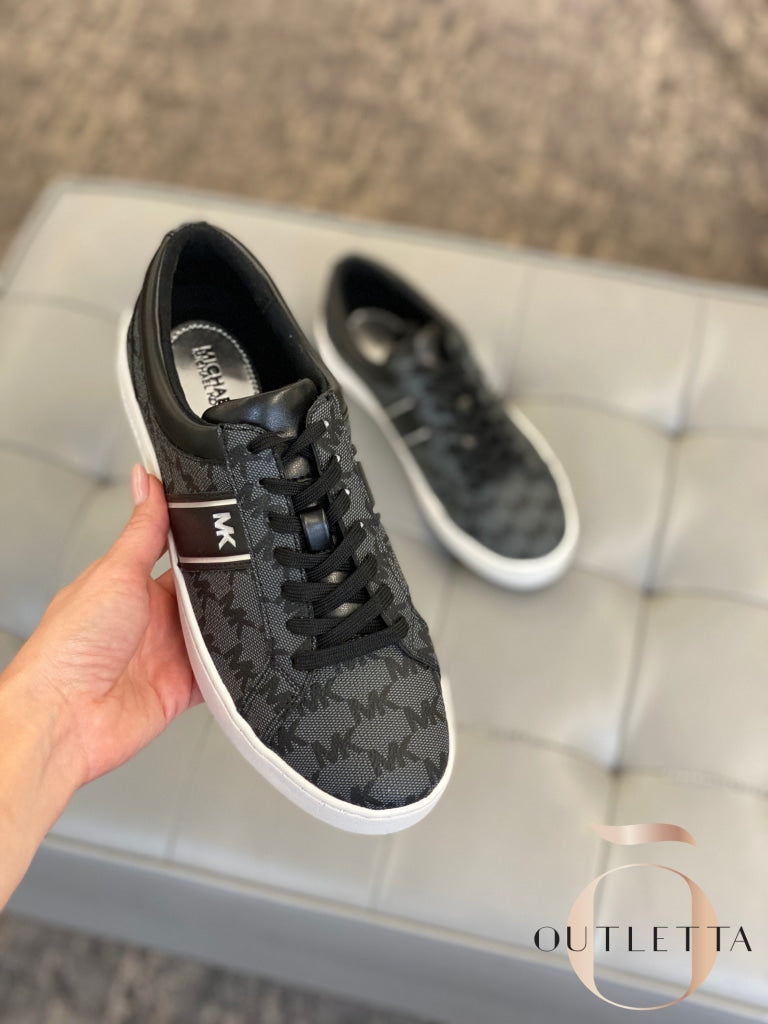 Womens Juno Stripe Lace-Up Sneakers Black 5 Shoes