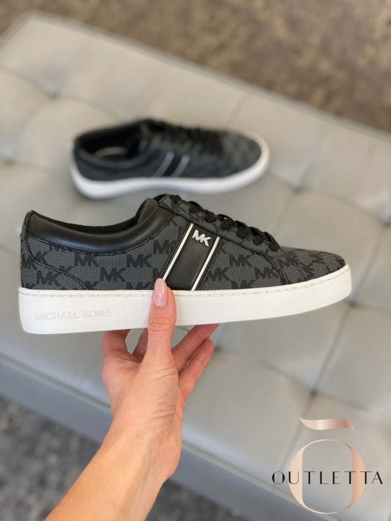 Womens Juno Stripe Lace-Up Sneakers Black Shoes