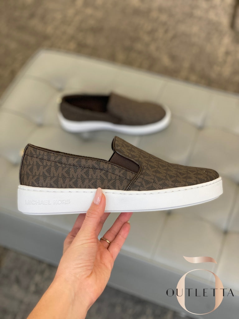 Womens Keaton Slip-On Logo Sneakers - Brown Shoes