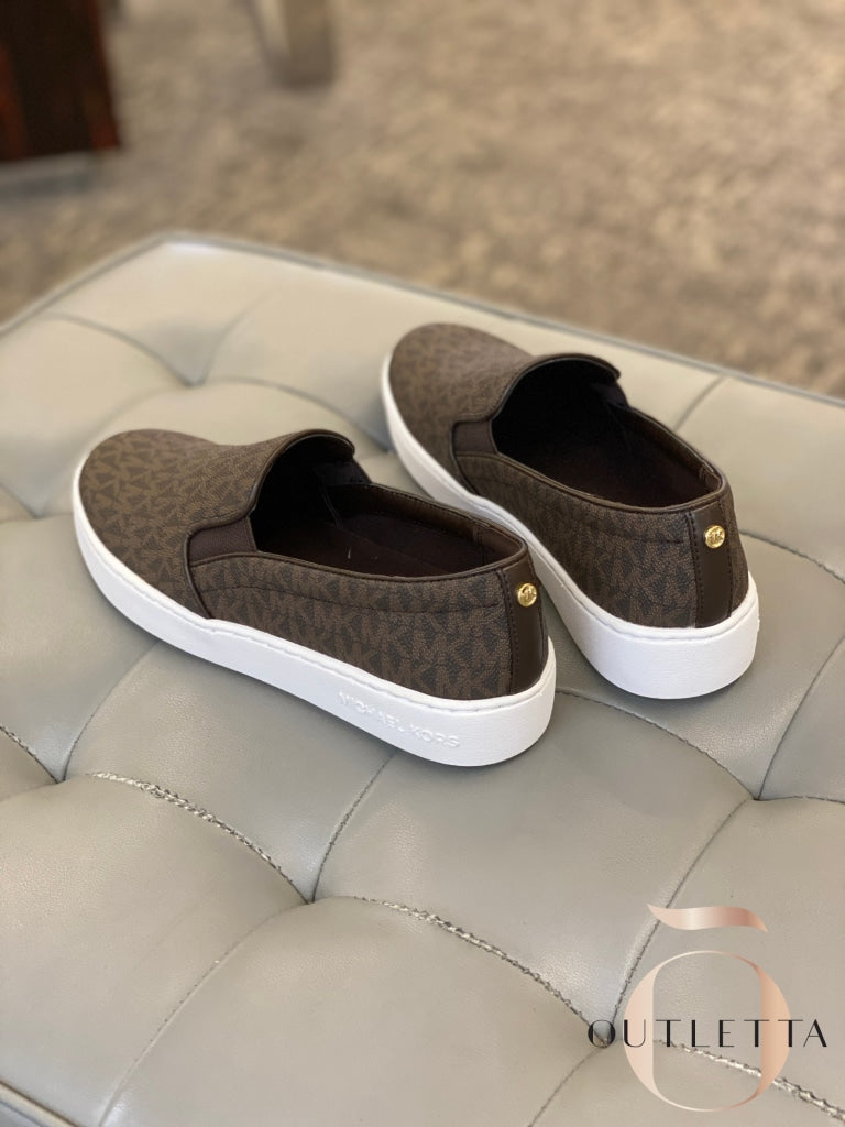 Womens Keaton Slip-On Logo Sneakers - Brown Shoes