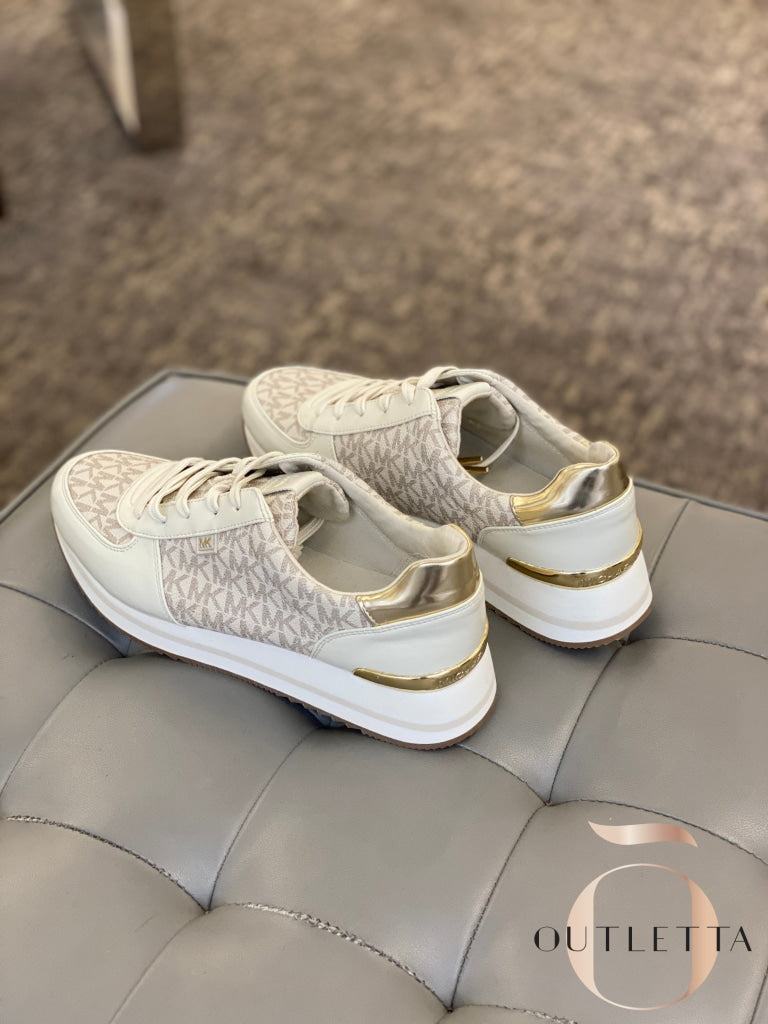 Womens Monique Trainer Lace-Up Sneakers - Cream Logo Shoes
