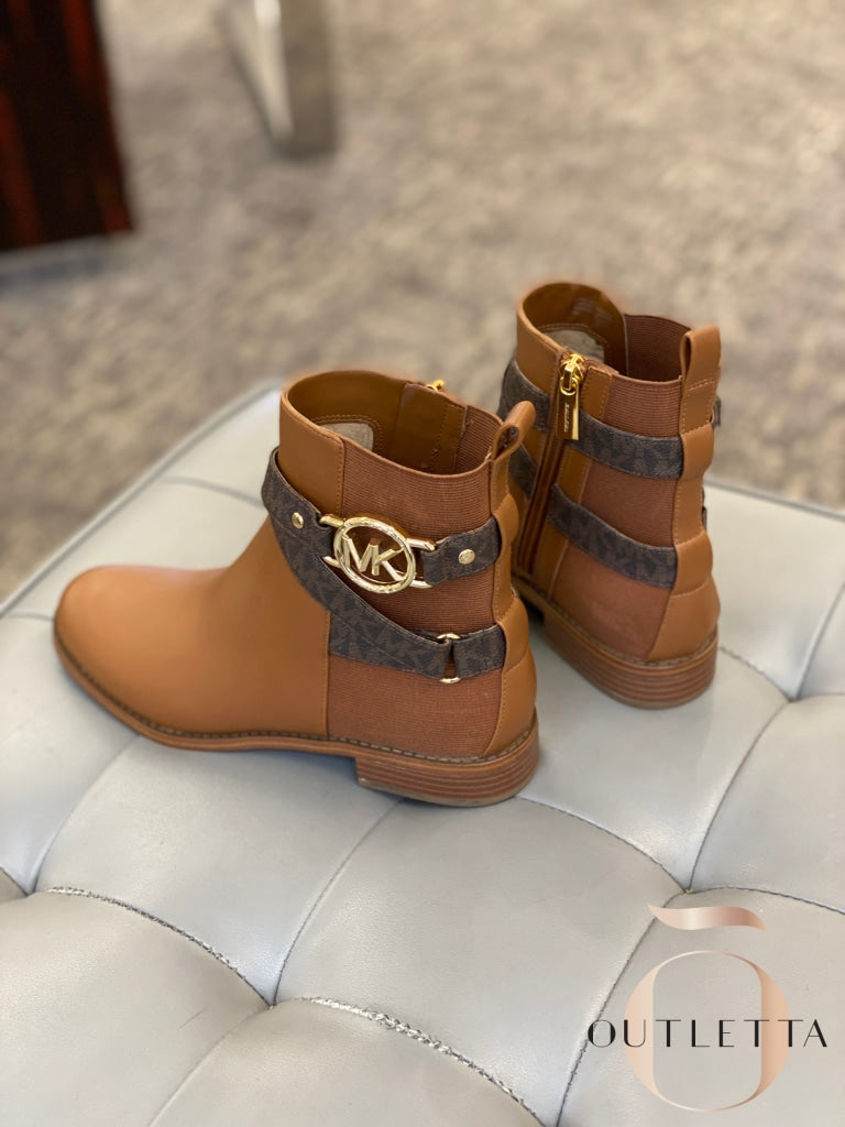 Womens Rory Signature Strap Booties - Luggage Shoes