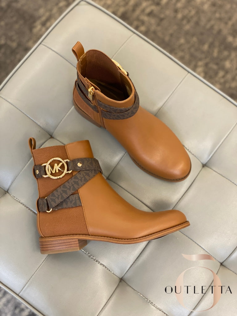 Womens Rory Signature Strap Booties - Luggage Shoes