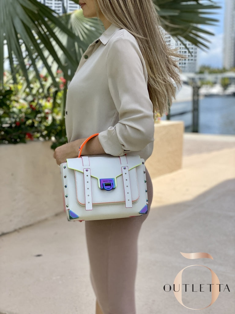 Manhattan Medium Satchel White Handbags